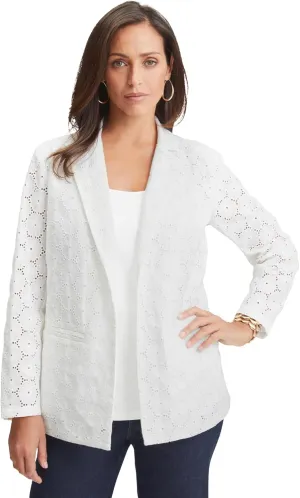Jessica London Women's Plus Size Eyelet Blazer