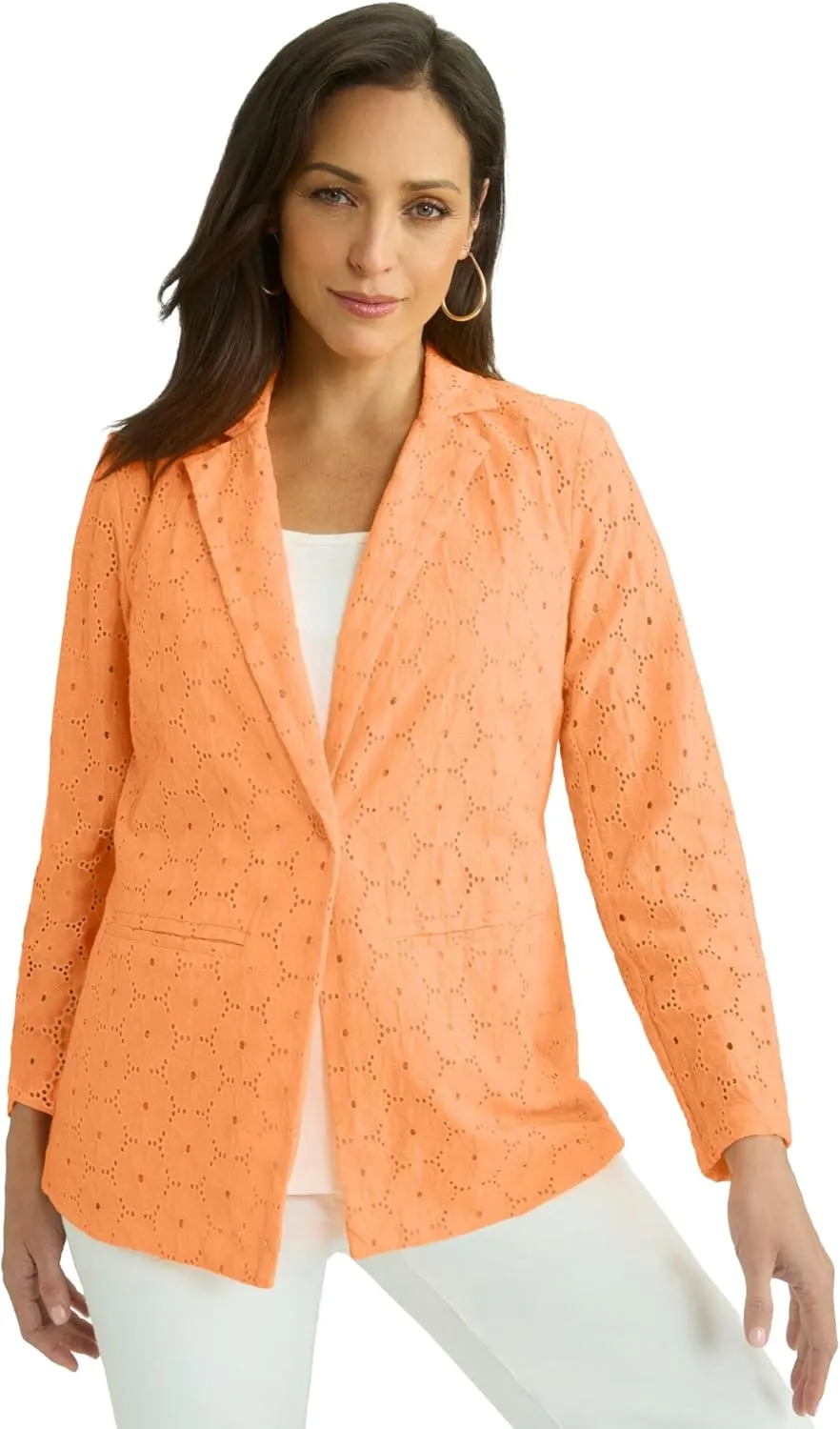 Jessica London Women's Plus Size Eyelet Blazer