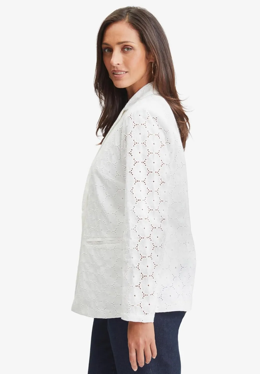 Jessica London Women's Plus Size Eyelet Blazer