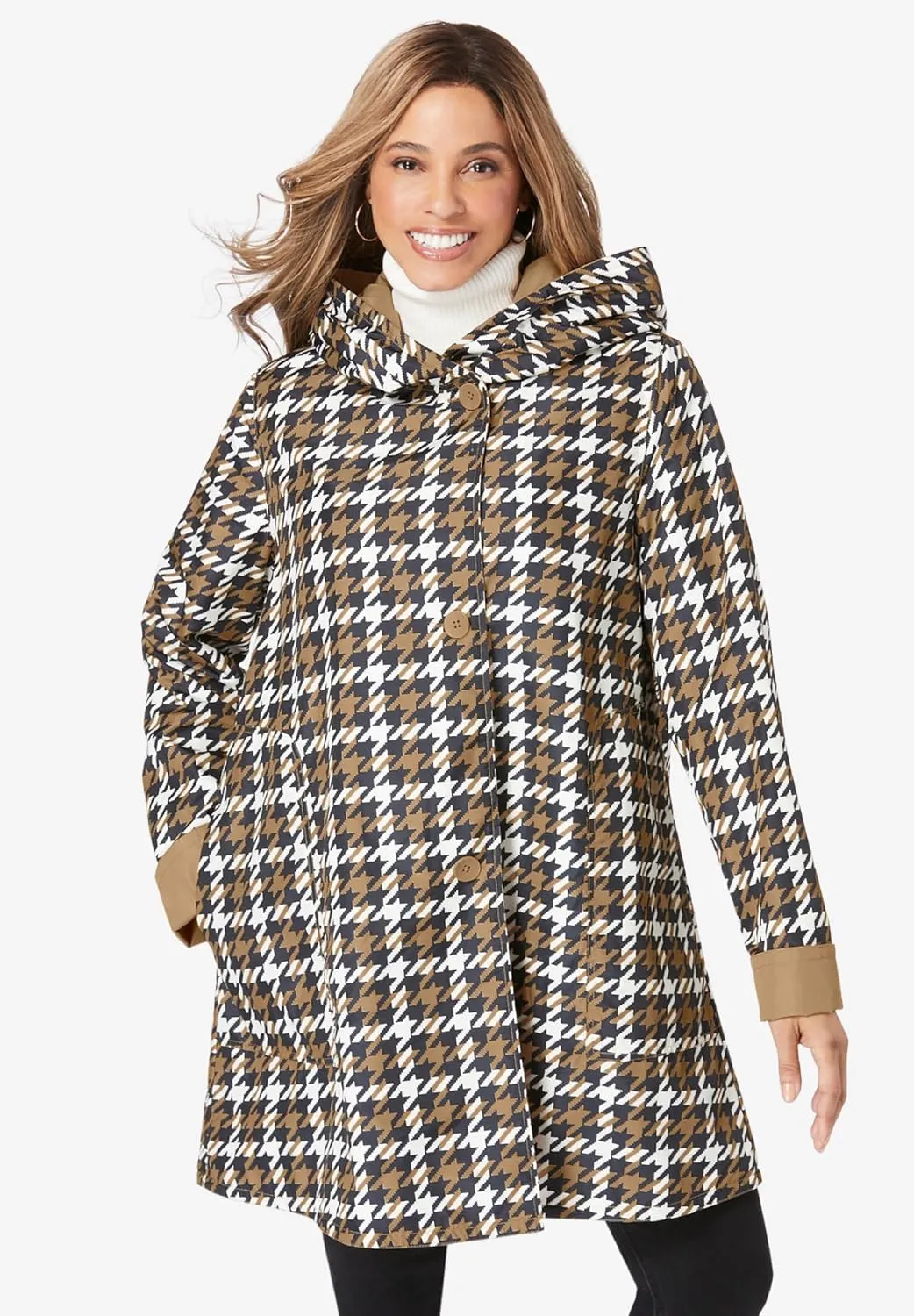 Jessica London Women's Plus Size Reversible A-Line Raincoat