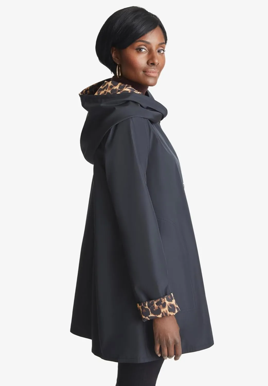 Jessica London Women's Plus Size Reversible A-Line Raincoat