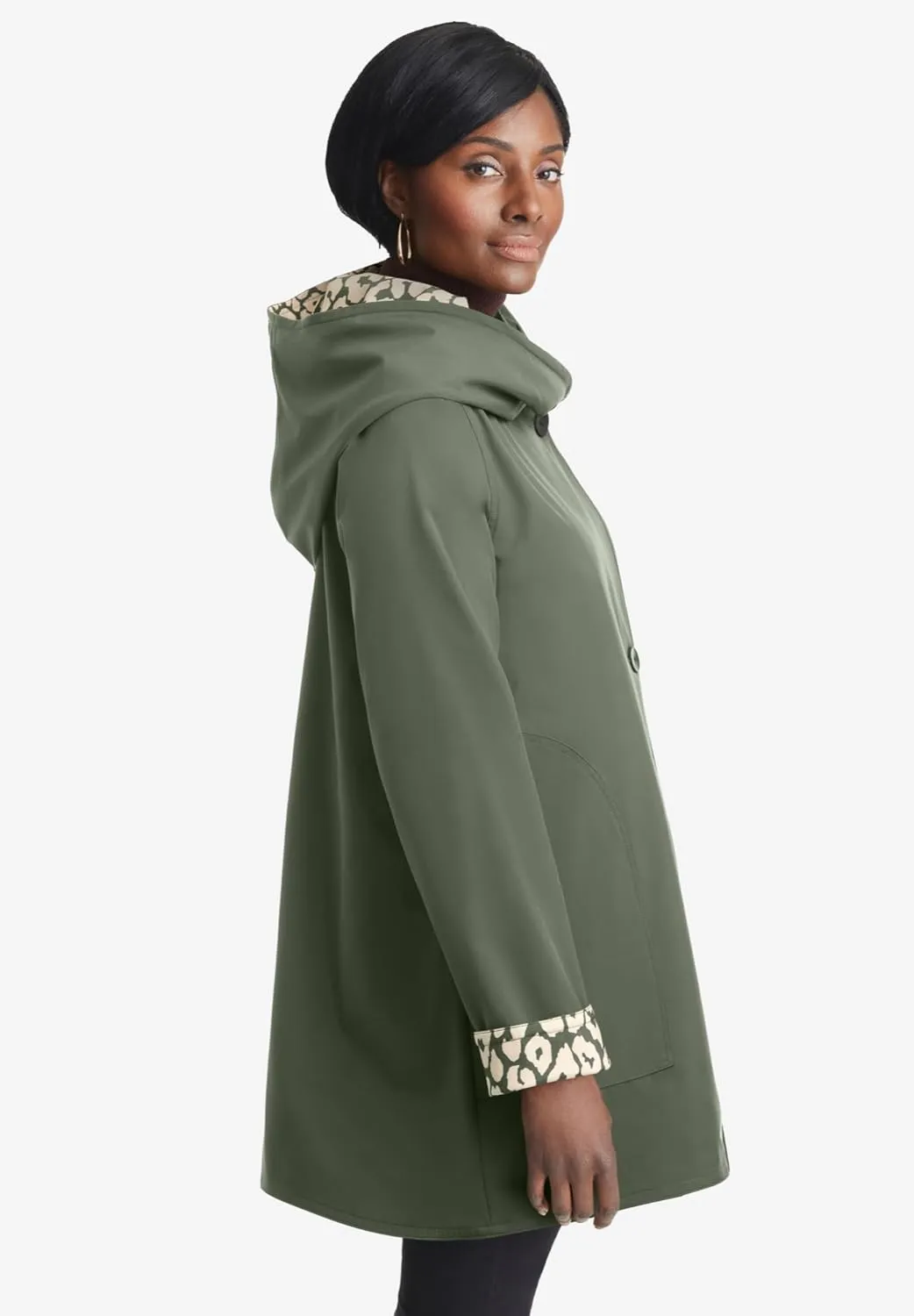 Jessica London Women's Plus Size Reversible A-Line Raincoat