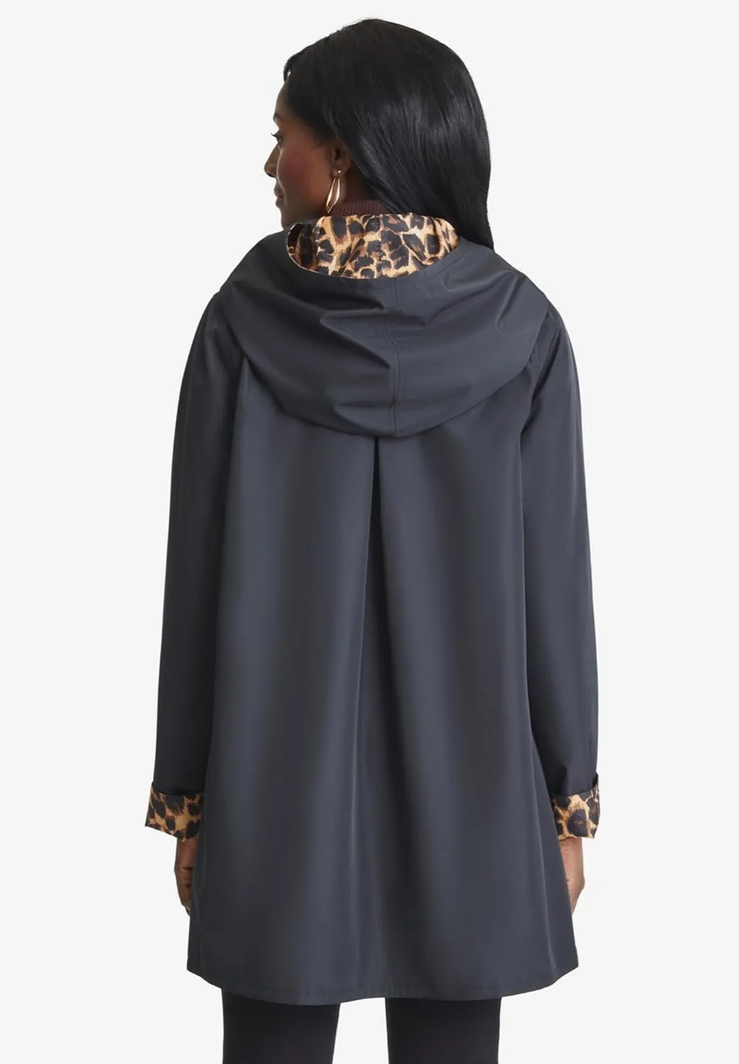 Jessica London Women's Plus Size Reversible A-Line Raincoat