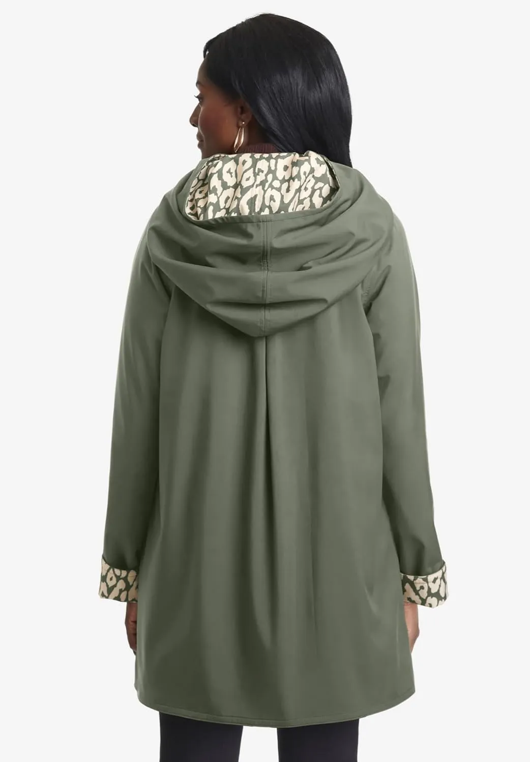 Jessica London Women's Plus Size Reversible A-Line Raincoat