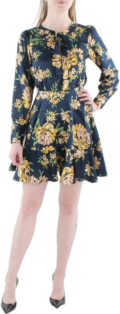 Jessica Simpson Womens Davina Floral Mini Fit & Flare Dress
