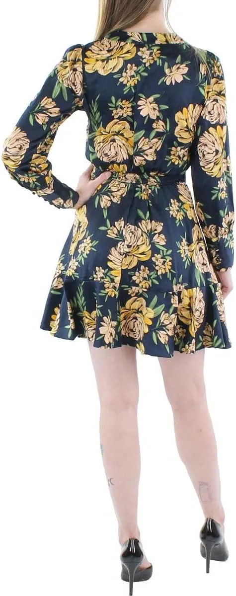 Jessica Simpson Womens Davina Floral Mini Fit & Flare Dress