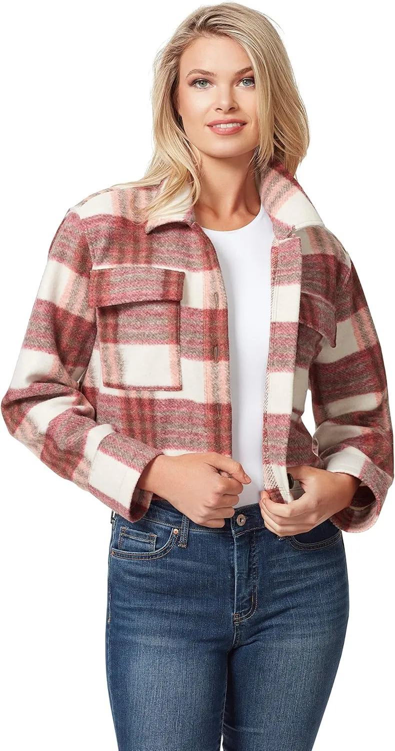 Jessica Simpson Women's Lenna Cropped Fleece Jacket