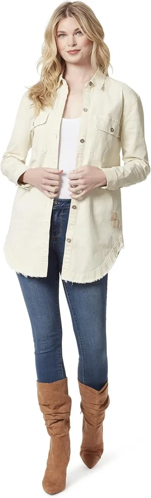 Jessica Simpson Women's Tenley Button Up Overshirt Jacket