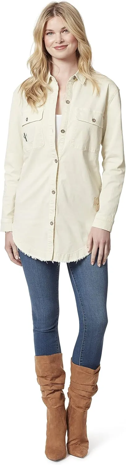 Jessica Simpson Women's Tenley Button Up Overshirt Jacket