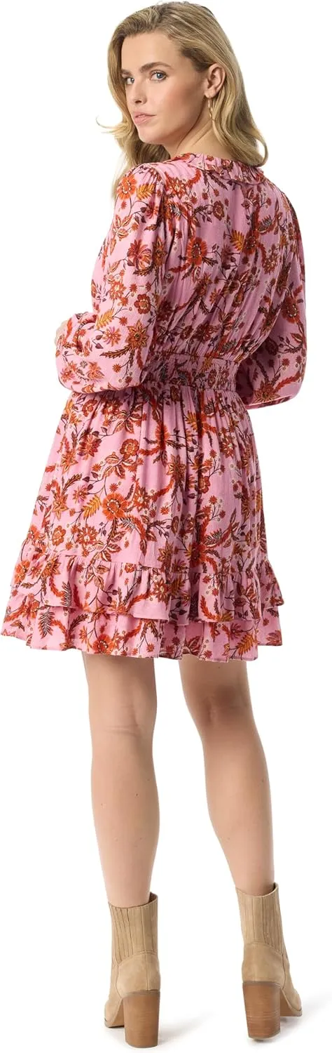 Jessica Simpson Women's Yara Ruffled Mini Dress with Belled Sleeves Standard