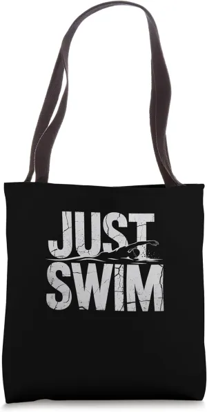 Just Swim Motivational Distressed Style Athlete Tote Bag