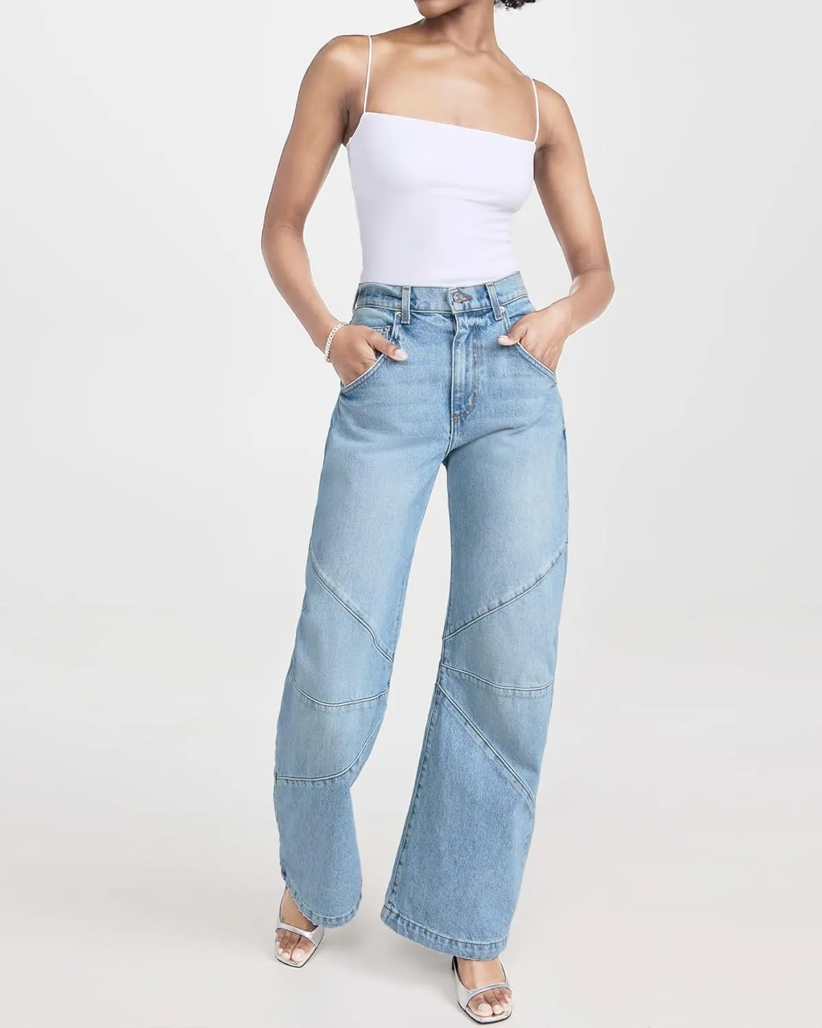 Kedera Women's Baggy Wide Leg Barrel Jeans Horseshoe Casual Boyfriend Denim Pants Loose Fit Trousers