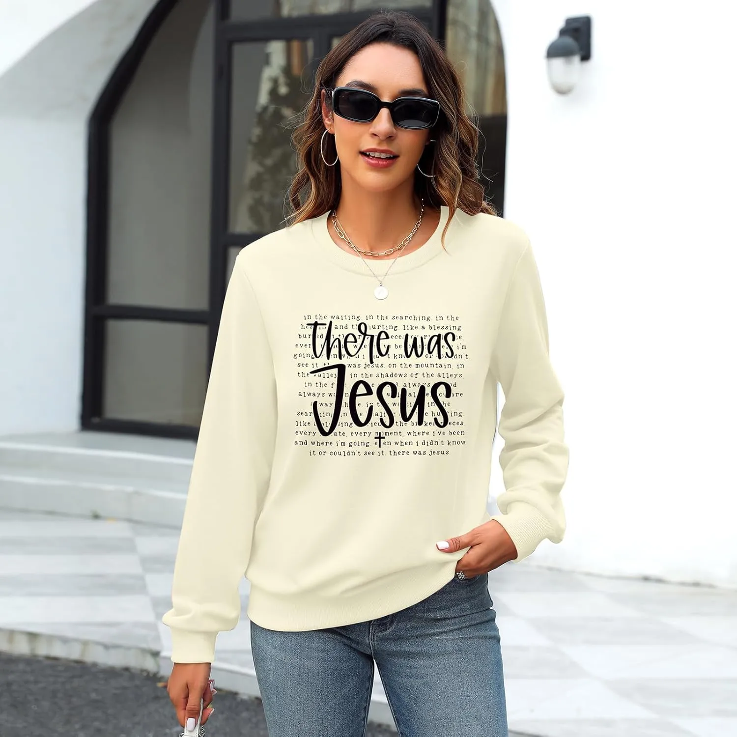 KIDDAD Christian Sweatshirts for Women Jesus Sweatshirt Bible Verse Sweatshirt Fruits of the Spirit Long Sleeve Pullover