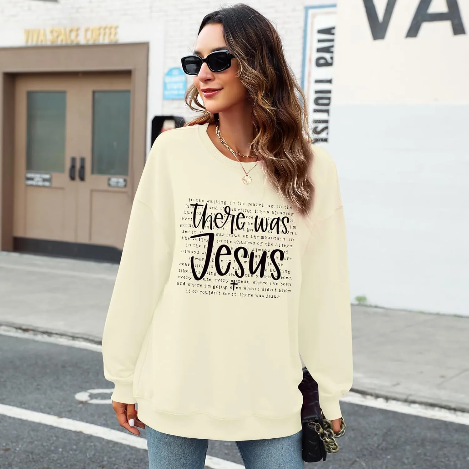 KIDDAD Christian Sweatshirts for Women Jesus Sweatshirt Bible Verse Sweatshirt Fruits of the Spirit Long Sleeve Pullover