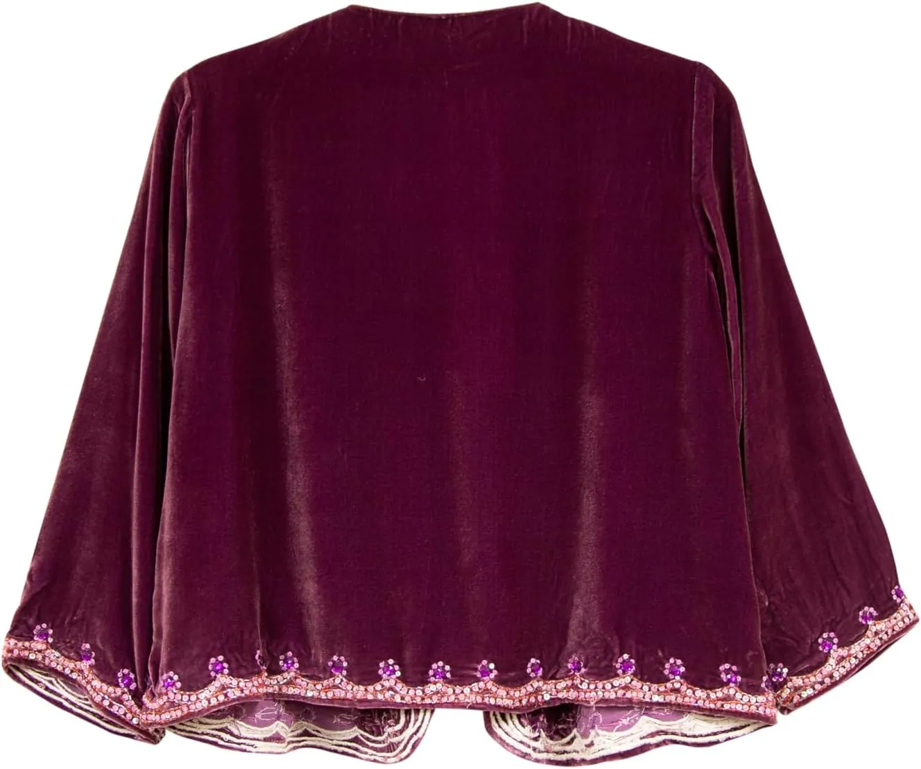 LA CERA Women's Silk Velvet Beaded Jacket