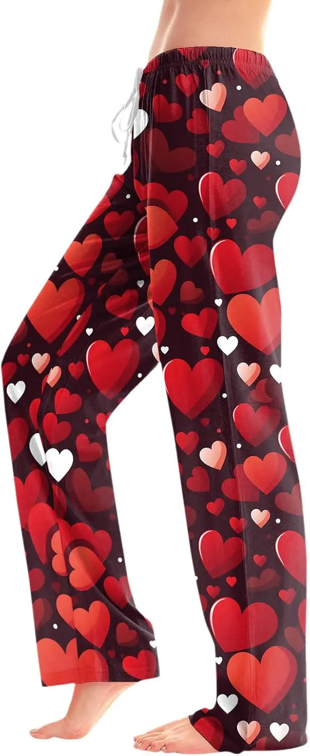 Ladies' 2025 Valentine Fashion Casual Printed Casual Pants Women Pants Size 14