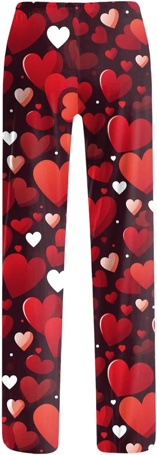 Ladies' 2025 Valentine Fashion Casual Printed Casual Pants Women Pants Size 14