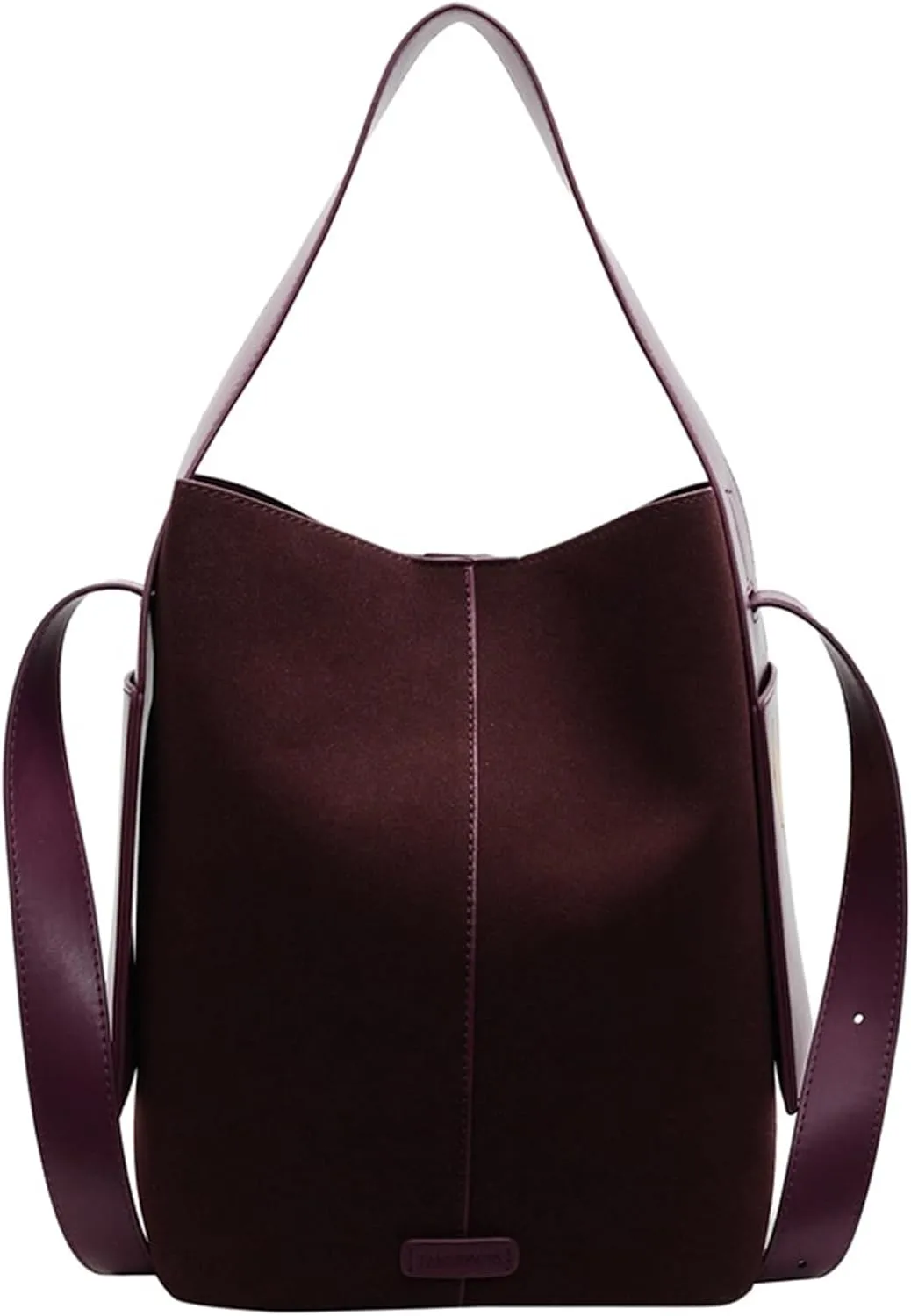 Large Capacity PU Shoulder Bag for Women Bucket Bags with Adjustable Strap Fashionable Crossbody Purse Satchel Handbag