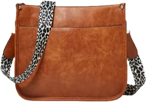 Large Capacity Shoulder for Women, Hobo Crossbody Leopard Strap Purse