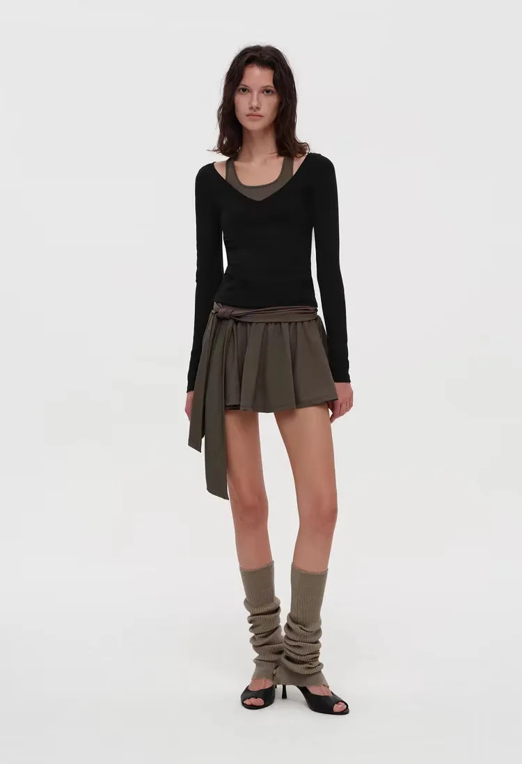 Layered Illusion Ribbed Knit Long Sleeve
