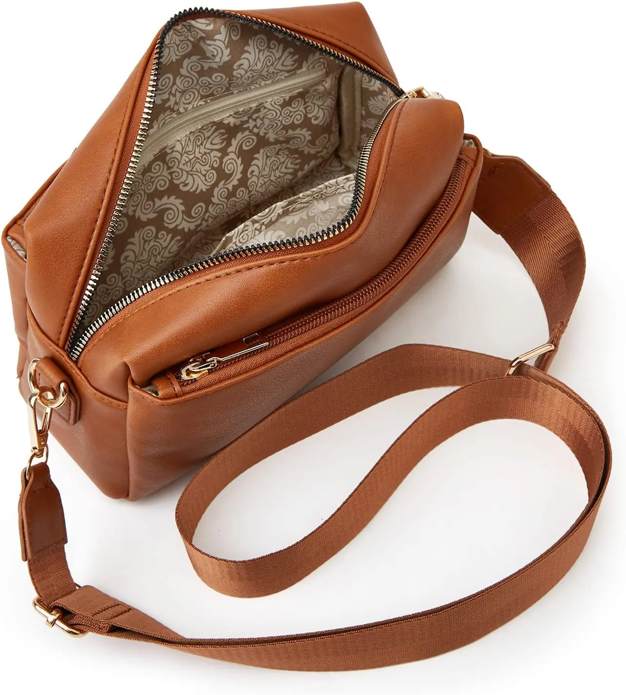 Leather Crossbody Women, Small Shoulder for Ladies, Wide strap Simple Square Purse