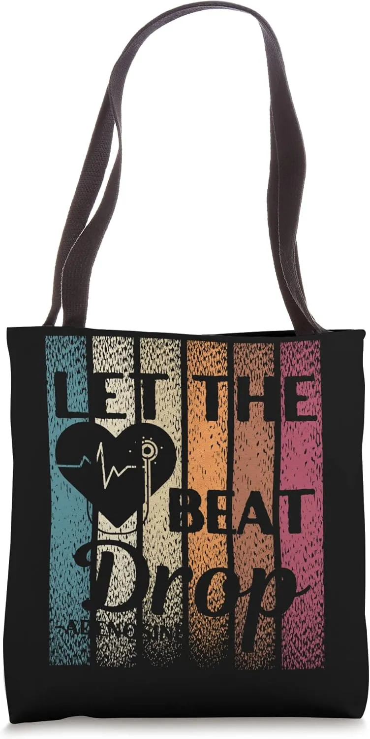 Let the beat drop adenosine vintage distressed Tote Bag