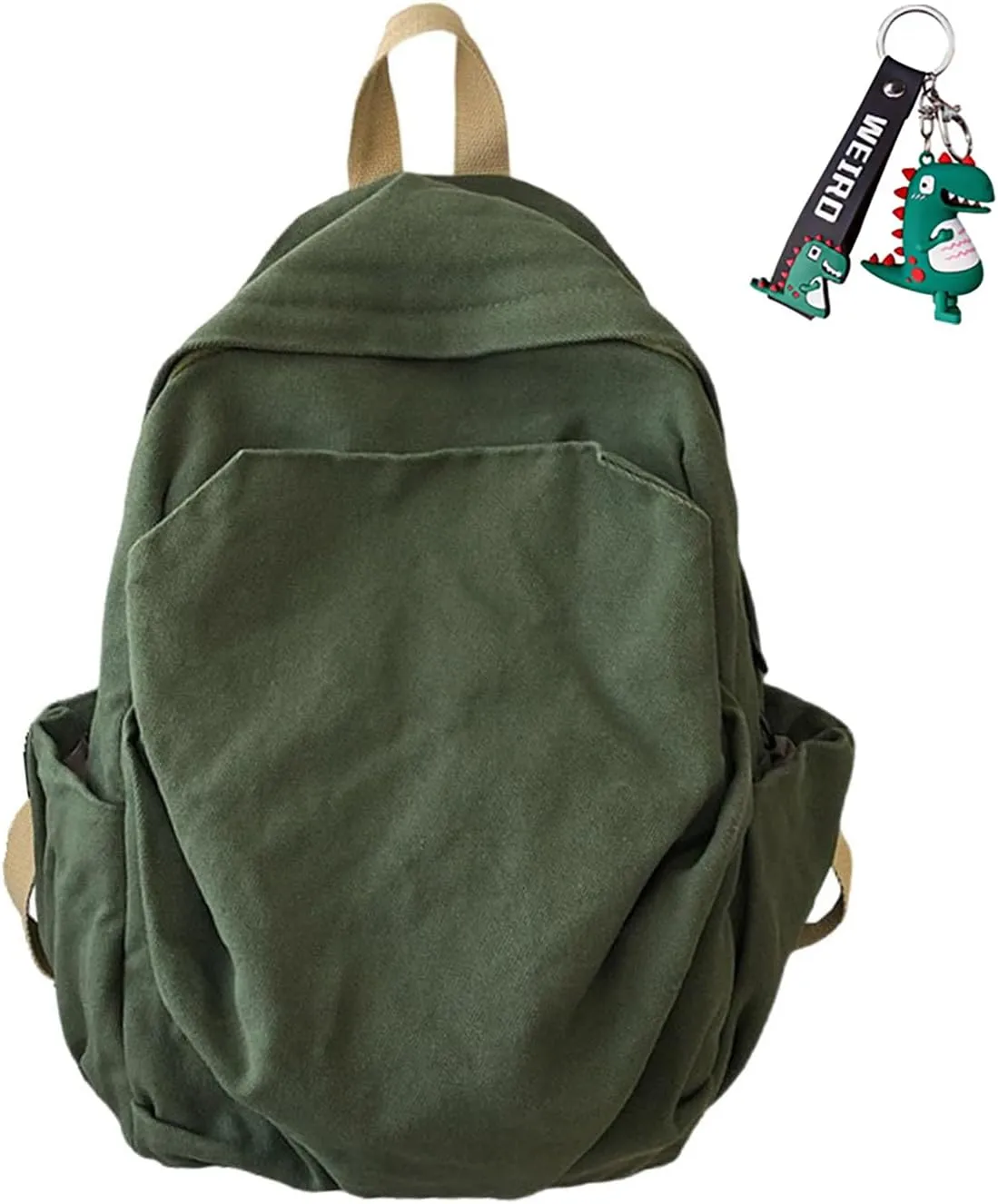 Lightweight Travel Canvas Backpack Vintage Daypack YK2 Backpack Multipurpose Adjustable Shoulder Straps Backpack Travel Green