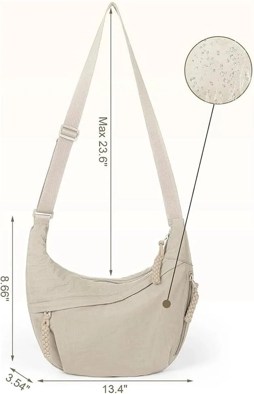 Limorence Crossbody Bag, Limorence Women's Fashion Plain Color Nylon Crossbody Hobo Bag