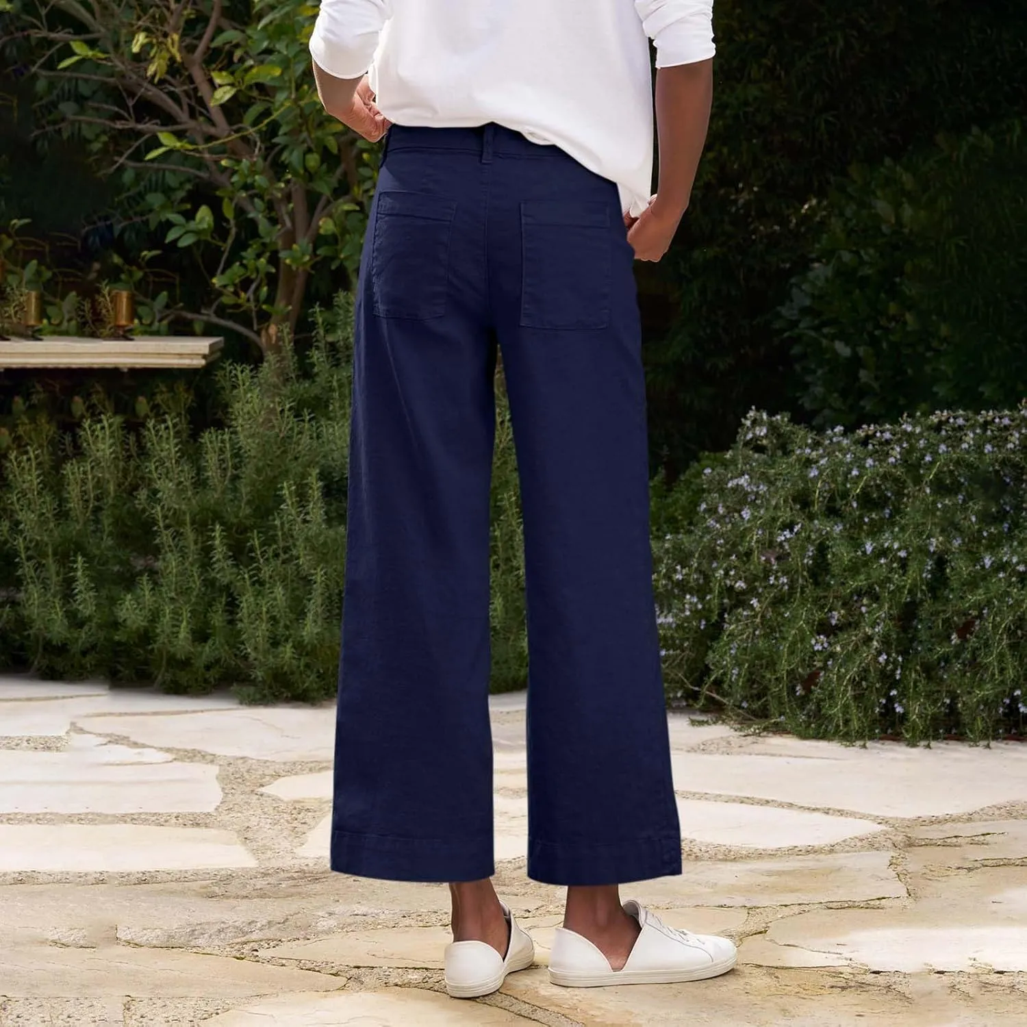 Linen Pants for Women, Peasant Pants Casual Linen Clothes Straight Leg Cotton