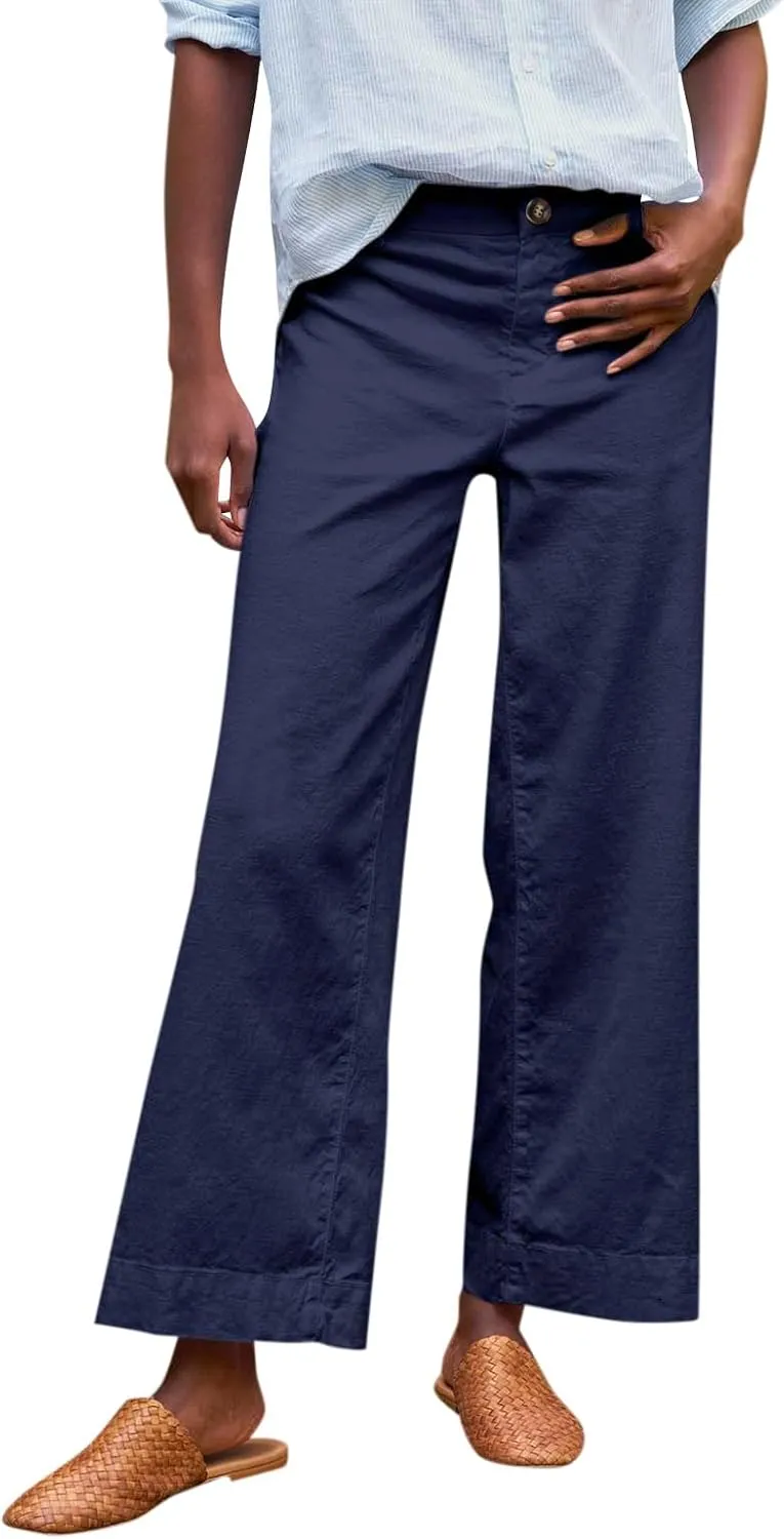 Linen Pants for Women, Peasant Pants Casual Linen Clothes Straight Leg Cotton