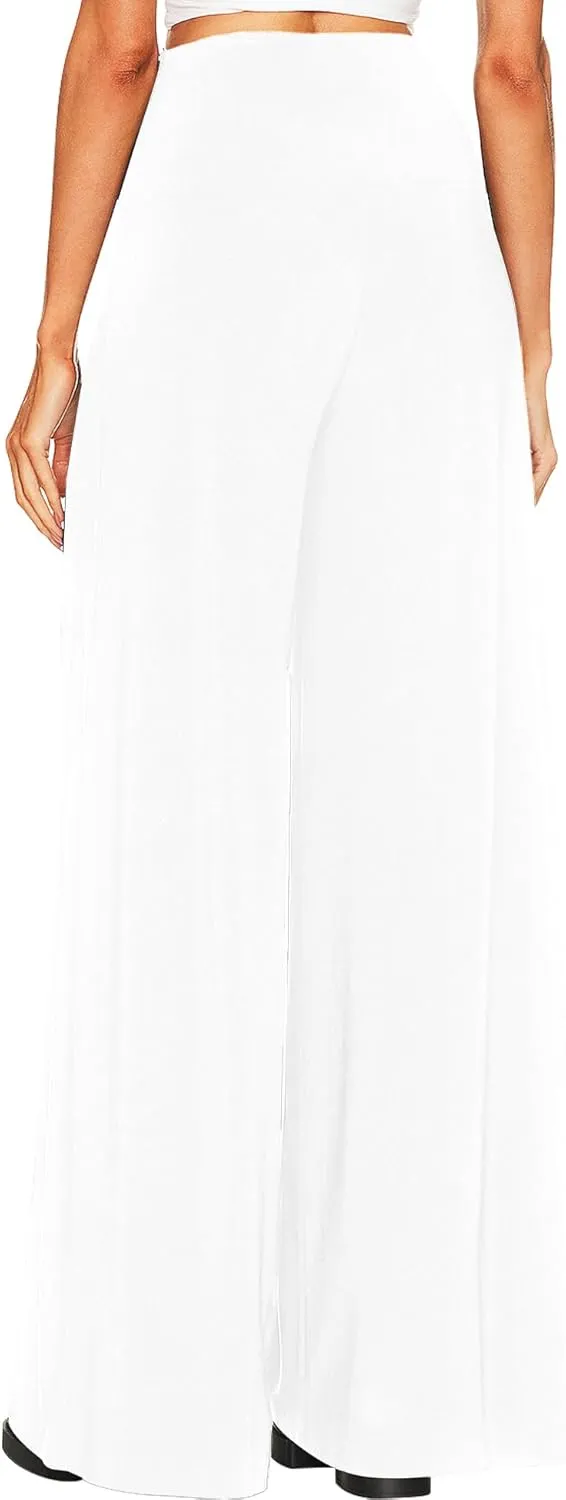 LuFeng Wide Leg Pants Woman High Waist Casual Elastic Flowy Pants Dressy Trousers