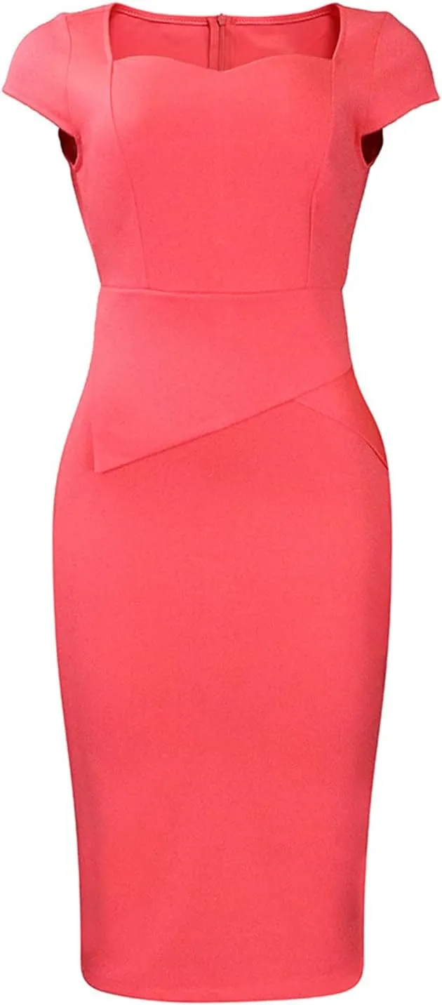 Madam Uniq Women Pencil Dress Plus Size Elegant Business Work Office Dresses Midi Casual Cocktail Bodycon