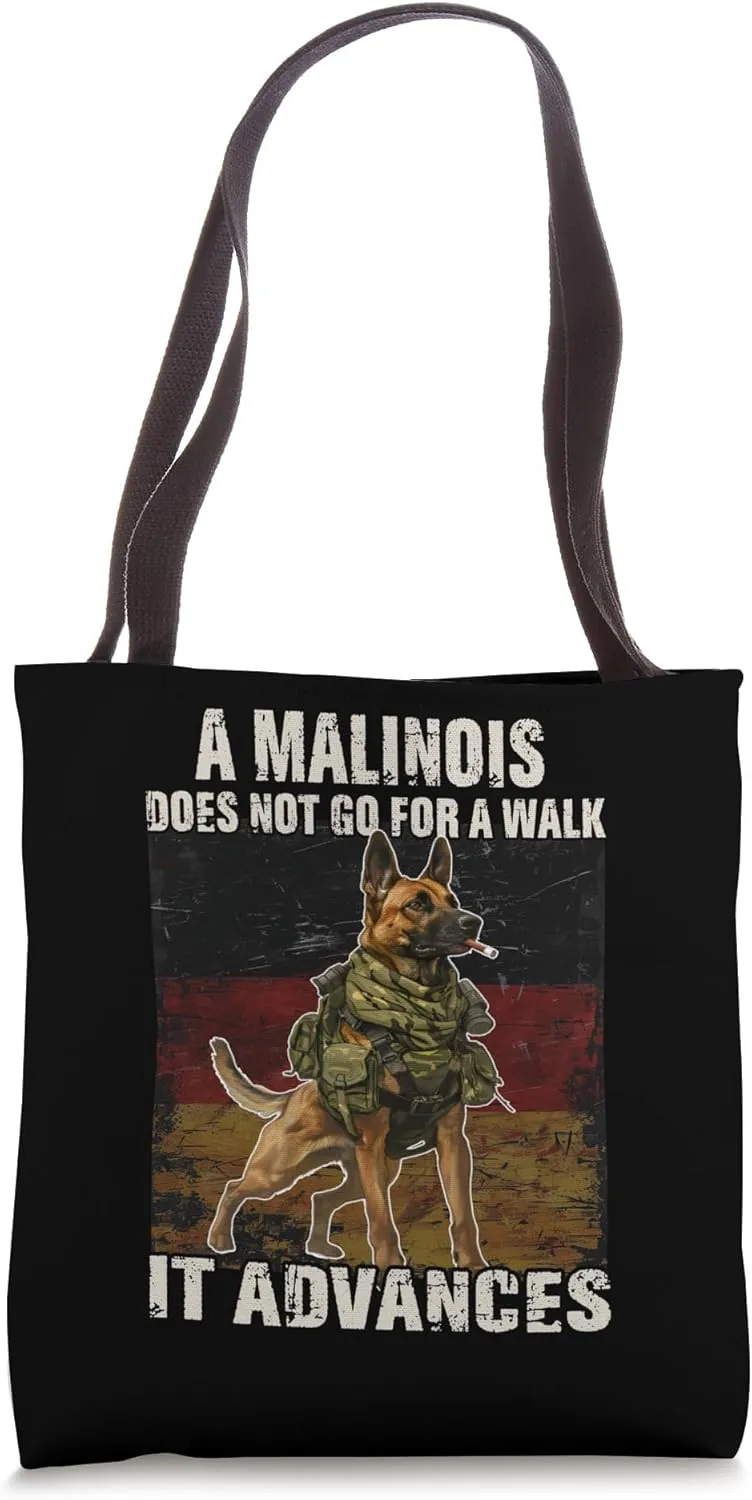 Malinois T with a humorous motif for Malinois dog owners Tote Bag