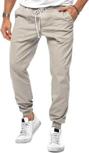 Men's Casual Drawstring Elastic Waist Pants Flat Front Casual Jogger Pants Trousers with Pockets