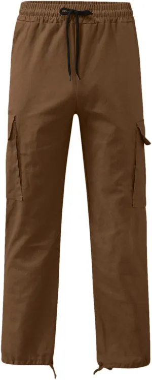 Men's Fashion Cotton Loose Straight Sweatpants with Pockets Drawstring Joggers Fast Dry Trousers Athletic Pants