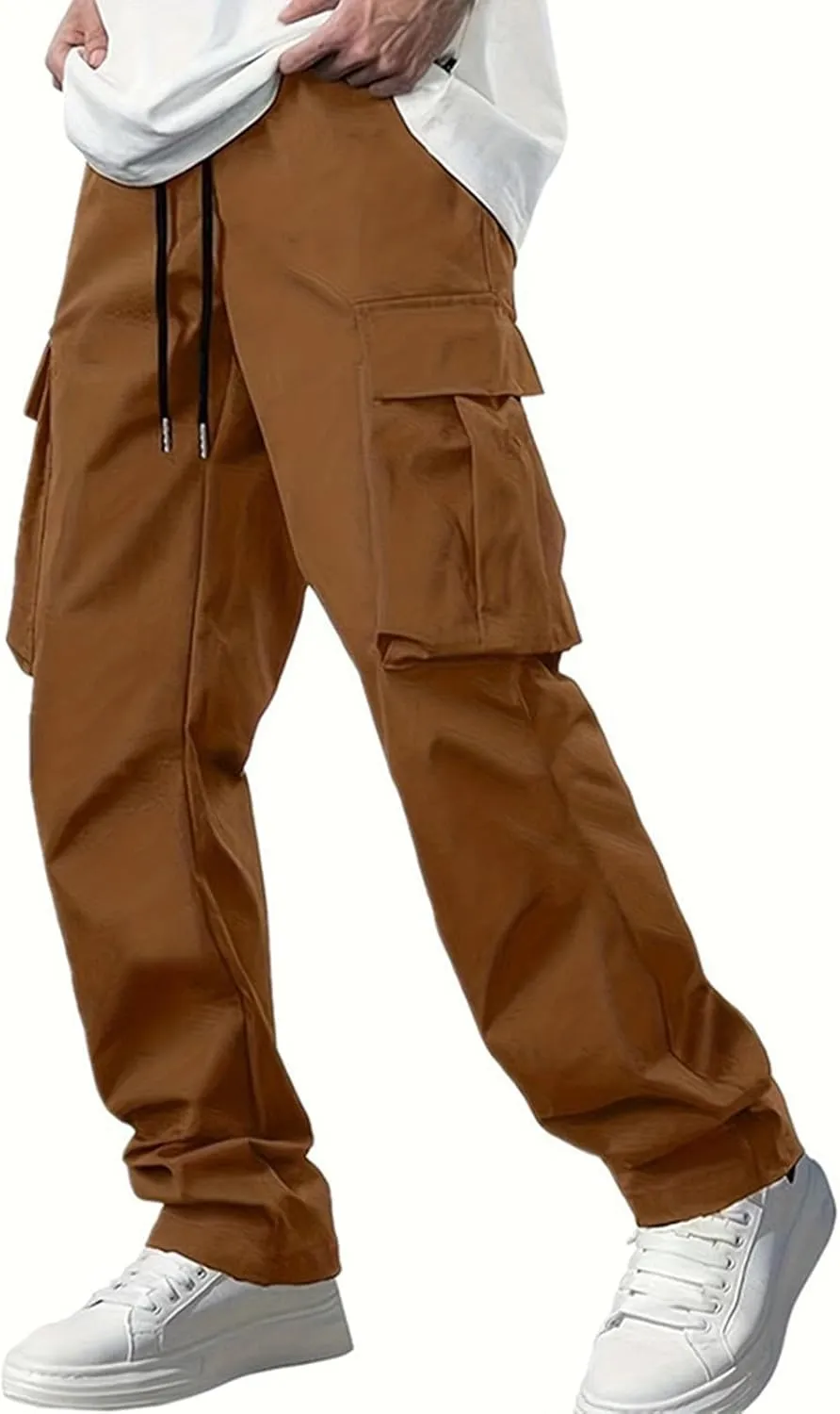 Mens Hippie Harem Pants Casual Elastic Drawstring Tapered Pants 2025 Solid Color Baggy Yoga Drop Crotch Trouser