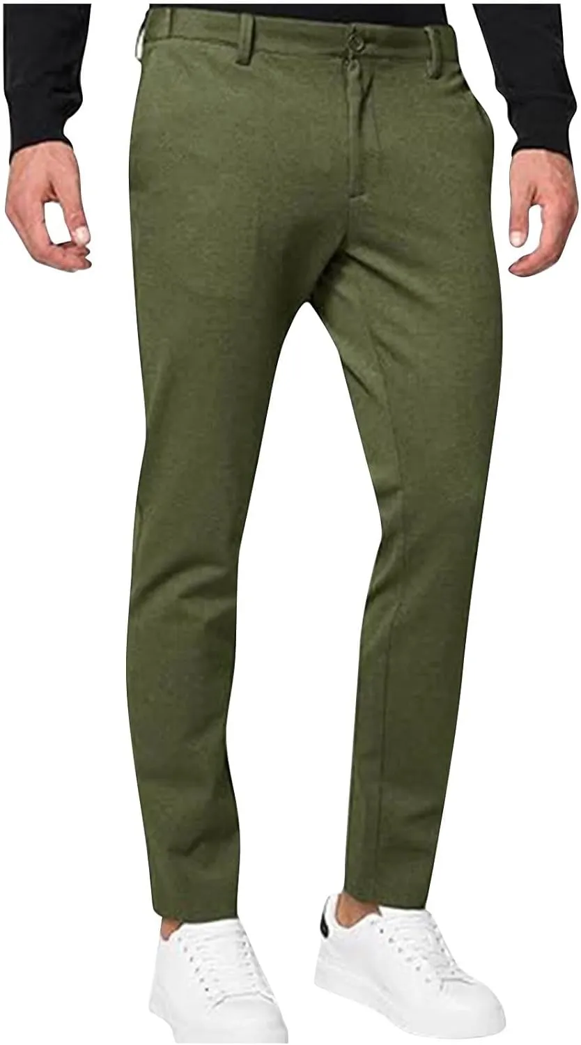 Men's Pants Stretch Lightweight Casual Slim Fit Golf Pant for Men Work Outdoor Fashion Trendy 2025 Spring Trousers