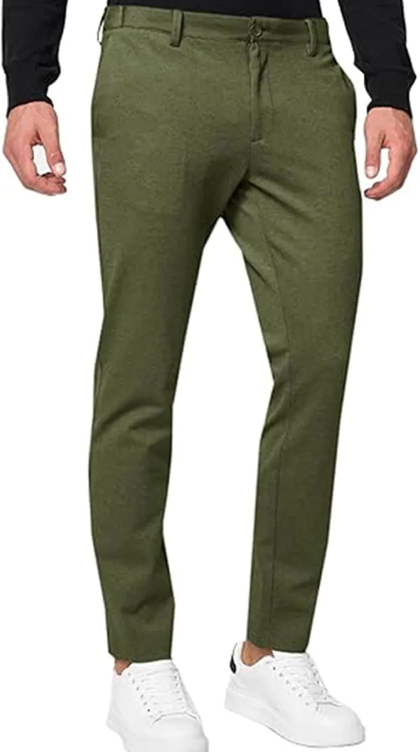Men's Pants Stretch Lightweight Casual Slim Fit Golf Pant for Men Work Outdoor Fashion Trendy 2025 Spring Trousers