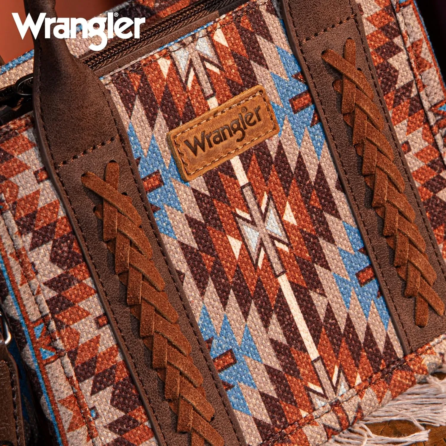 Montana West x Wrangler Mini Tote Bag for Women Boho Aztec Crossbody Purse Top Handle Handbags