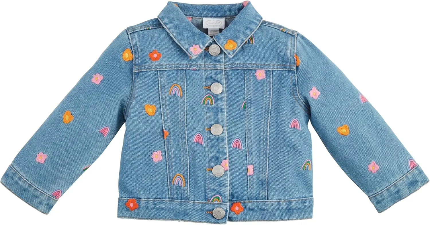 Mud Pie Girls Children's Floral Embroidered Jacket