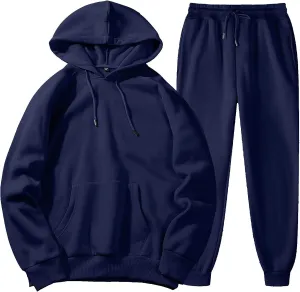 Muyise Men's Jogging Tracksuit 2 Piece Athletic Outfit Long Sleeve Hoodie and Pants Sports Athletic Sweatsuit Pullover Suits