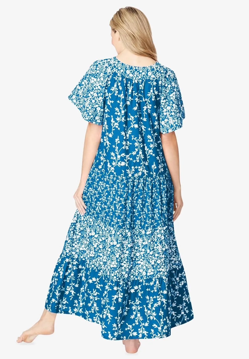 Only Necessities Plus Size Long Tiered Print Lounger