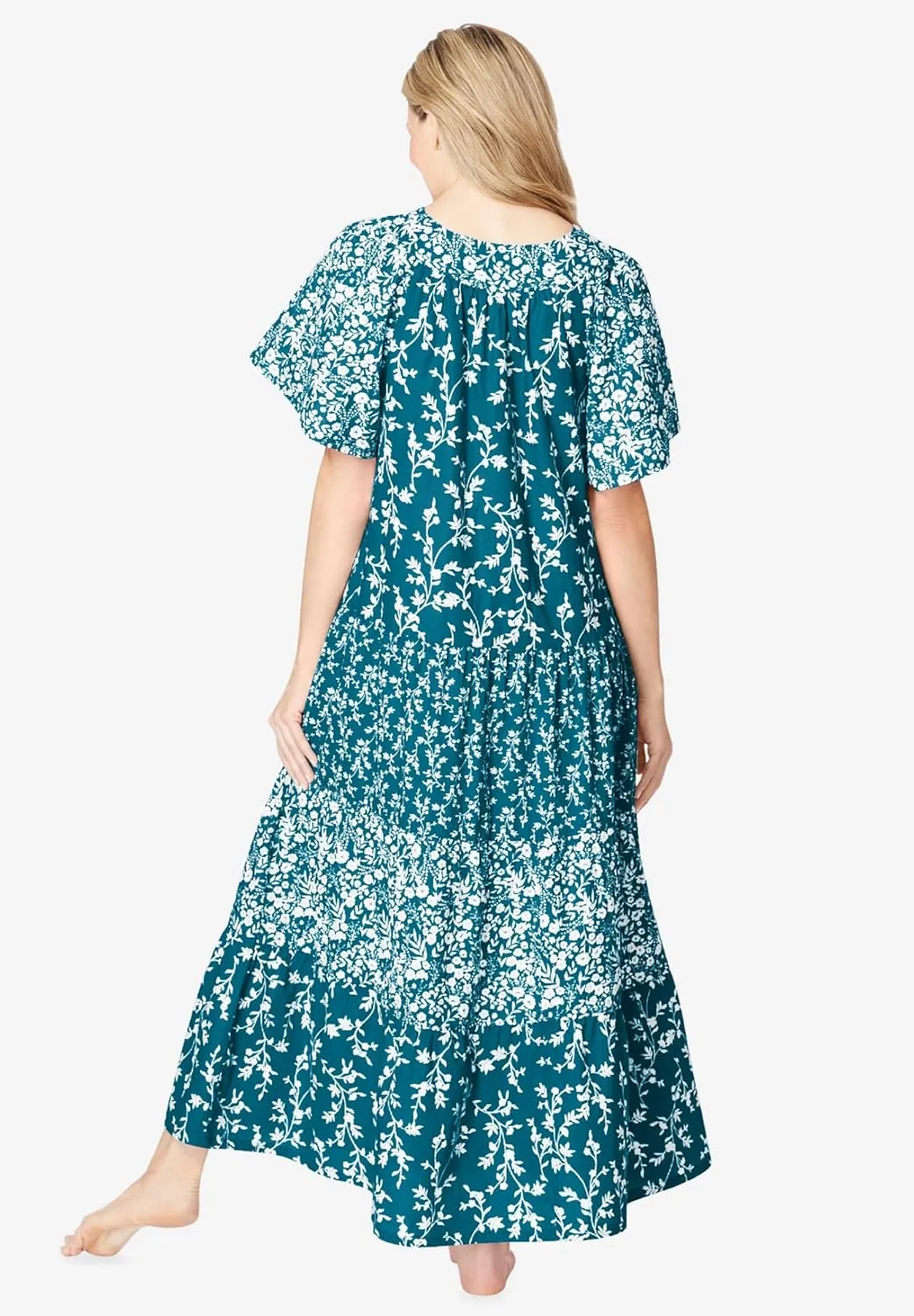 Only Necessities Plus Size Long Tiered Print Lounger