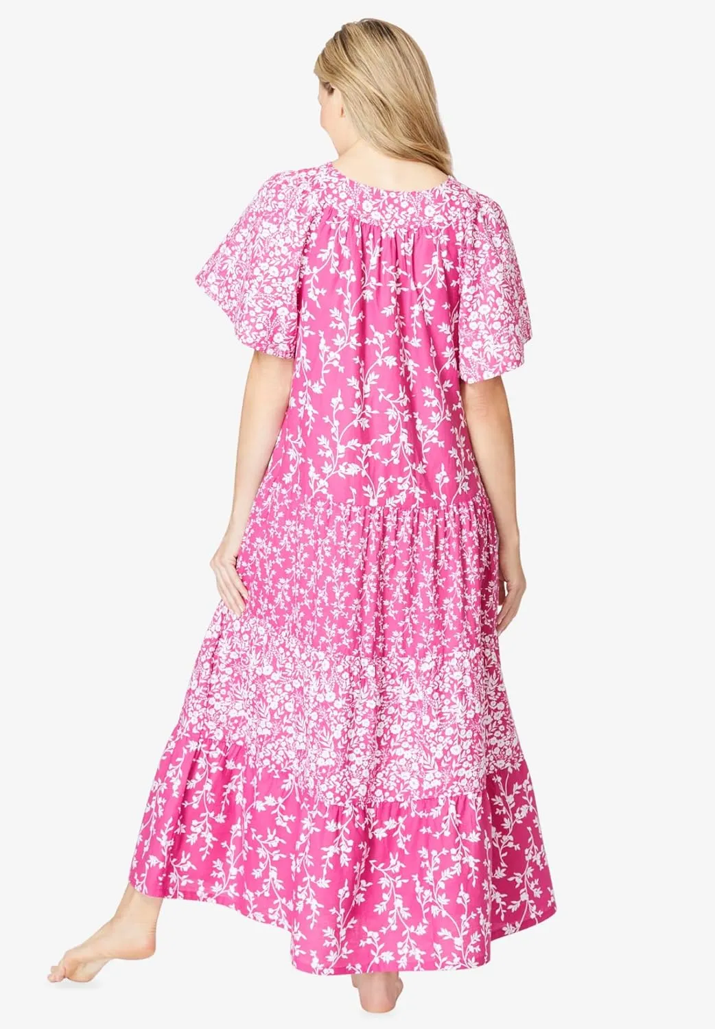 Only Necessities Plus Size Long Tiered Print Lounger