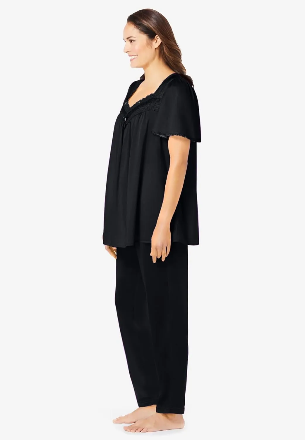 Only Necessities Plus Size Silky 2-Piece PJ Set