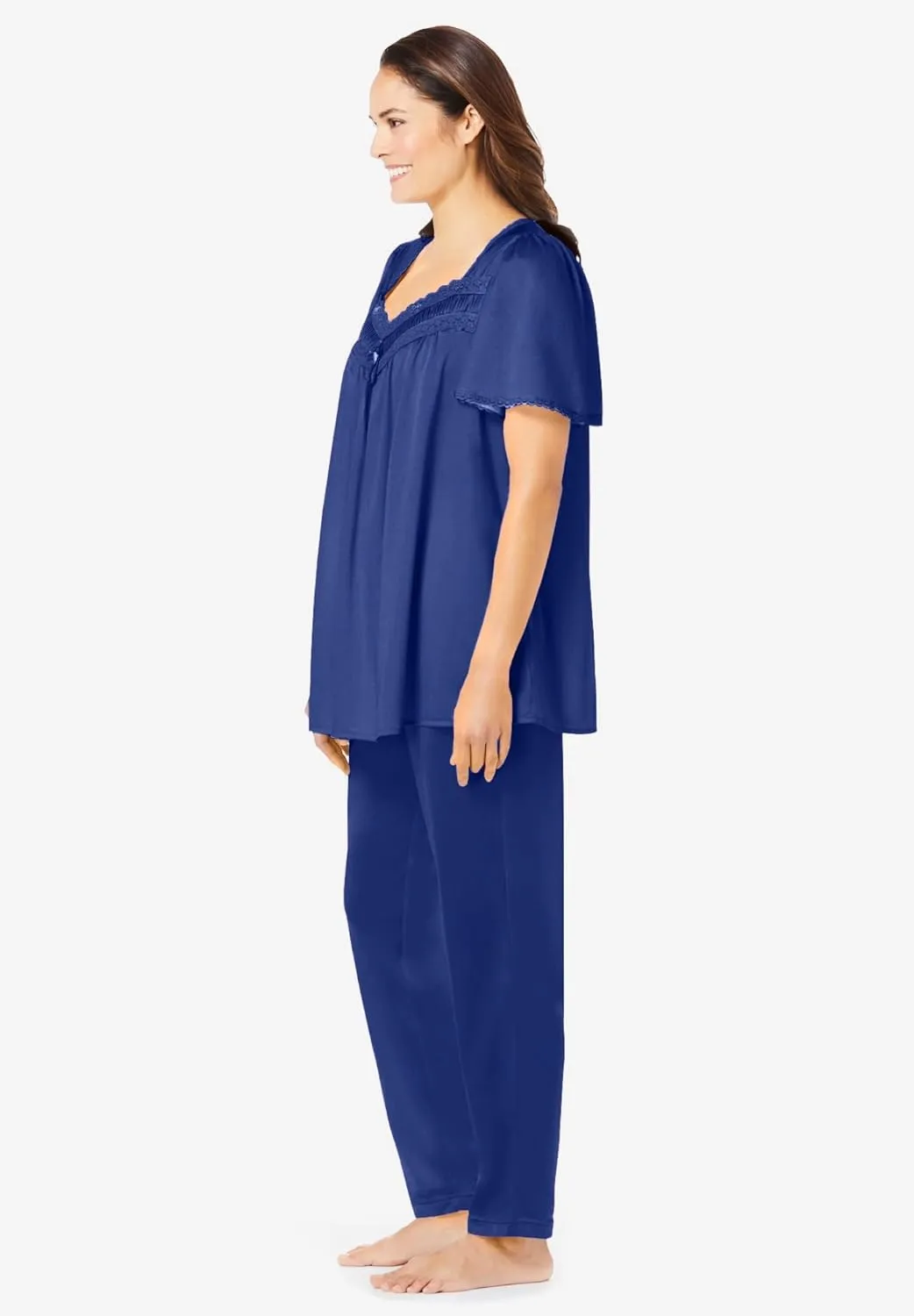 Only Necessities Plus Size Silky 2-Piece PJ Set