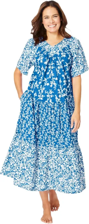 Only Necessities Plus Size Tiered Print Lounger