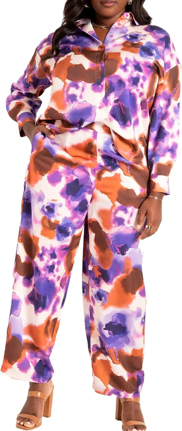 Only Necessities Plus Size Tiered Print Lounger