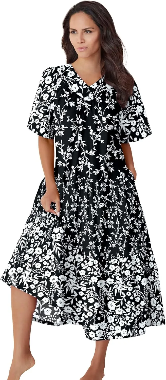 Only Necessities Plus Size Tiered Print Lounger