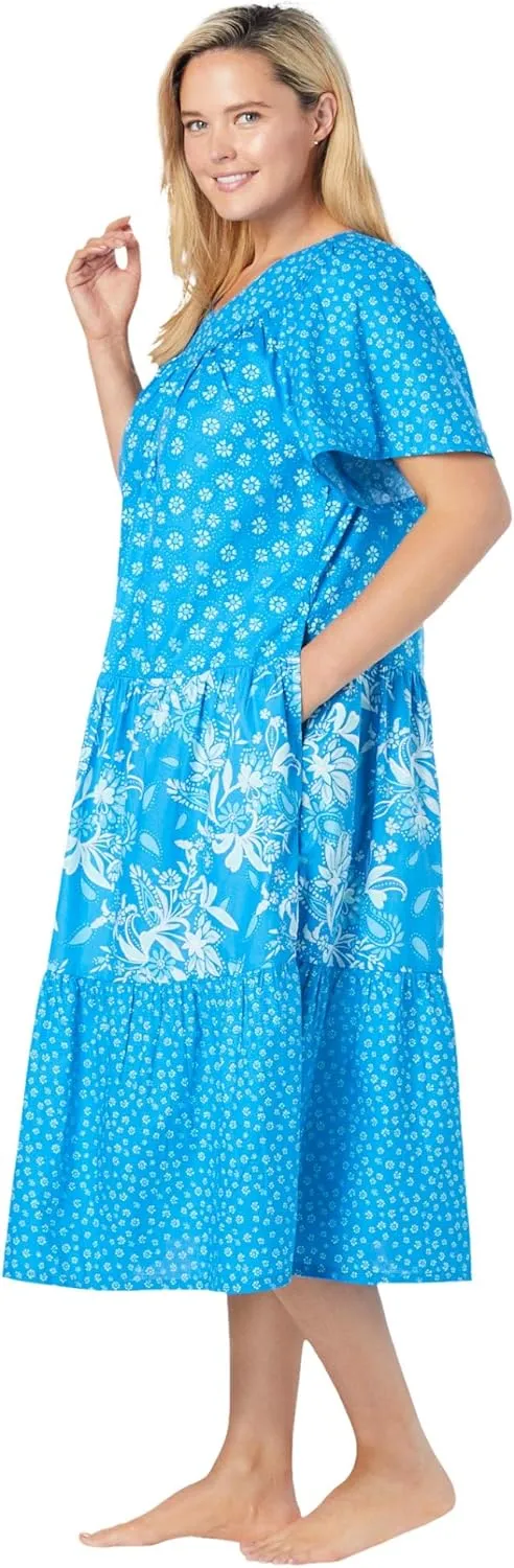 Only Necessities Plus Size Tiered Print Lounger